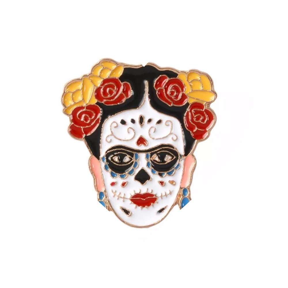 Frida Kahlo Skeleton Pin